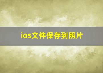 ios文件保存到照片