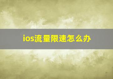 ios流量限速怎么办