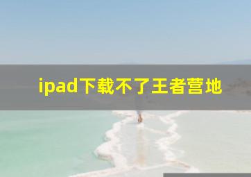 ipad下载不了王者营地