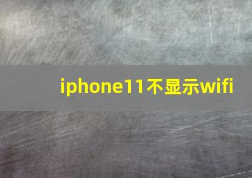 iphone11不显示wifi