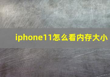 iphone11怎么看内存大小