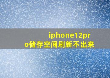 iphone12pro储存空间刷新不出来