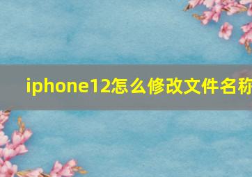 iphone12怎么修改文件名称