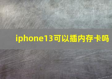 iphone13可以插内存卡吗