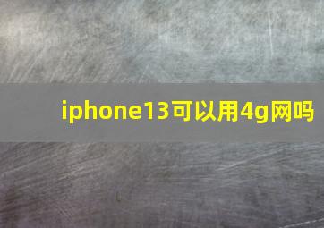 iphone13可以用4g网吗