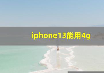 iphone13能用4g