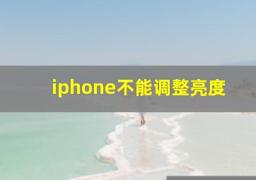 iphone不能调整亮度