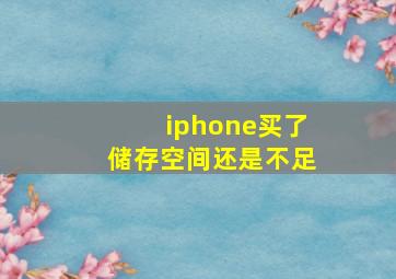 iphone买了储存空间还是不足