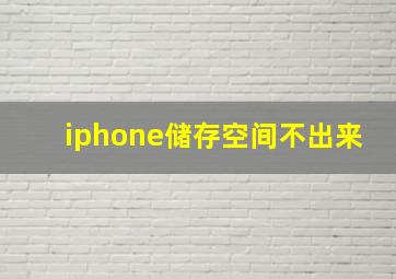 iphone储存空间不出来