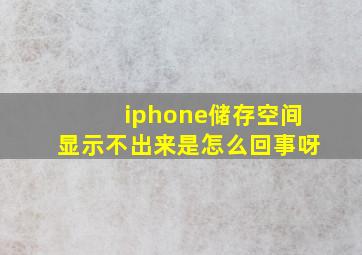 iphone储存空间显示不出来是怎么回事呀