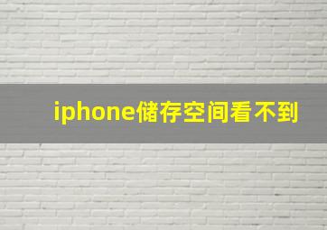 iphone储存空间看不到