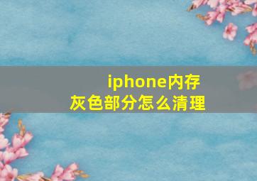 iphone内存灰色部分怎么清理