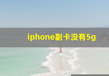 iphone副卡没有5g