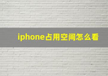 iphone占用空间怎么看