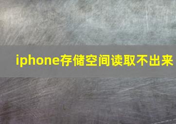 iphone存储空间读取不出来