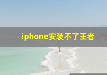 iphone安装不了王者