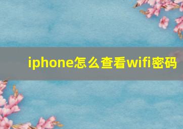 iphone怎么查看wifi密码