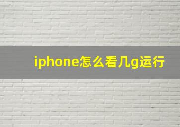 iphone怎么看几g运行