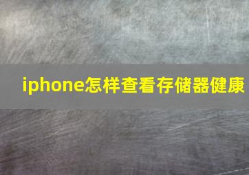 iphone怎样查看存储器健康