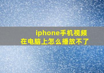 iphone手机视频在电脑上怎么播放不了