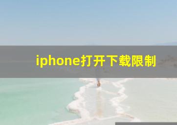 iphone打开下载限制