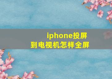 iphone投屏到电视机怎样全屏