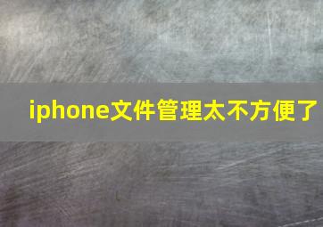 iphone文件管理太不方便了