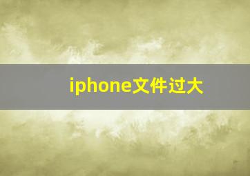 iphone文件过大