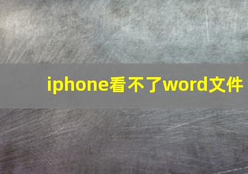 iphone看不了word文件