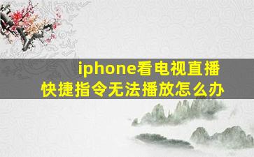 iphone看电视直播快捷指令无法播放怎么办