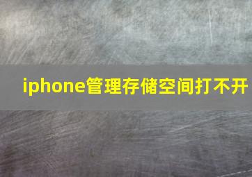 iphone管理存储空间打不开