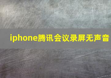 iphone腾讯会议录屏无声音