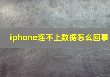 iphone连不上数据怎么回事