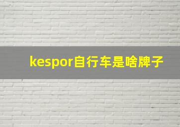 kespor自行车是啥牌子