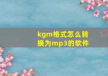 kgm格式怎么转换为mp3的软件