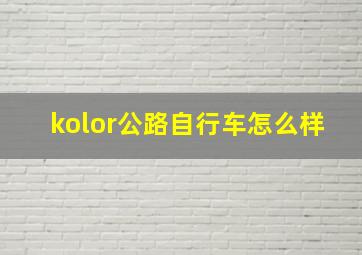 kolor公路自行车怎么样