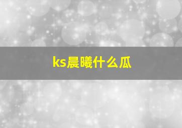 ks晨曦什么瓜