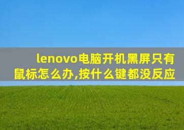 lenovo电脑开机黑屏只有鼠标怎么办,按什么键都没反应