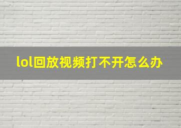 lol回放视频打不开怎么办