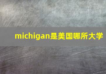 michigan是美国哪所大学