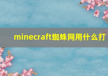 minecraft蜘蛛网用什么打