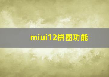 miui12拼图功能