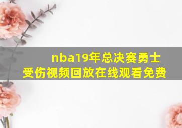 nba19年总决赛勇士受伤视频回放在线观看免费