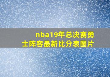 nba19年总决赛勇士阵容最新比分表图片