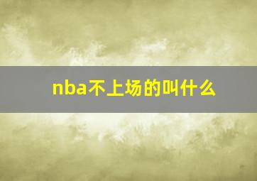 nba不上场的叫什么