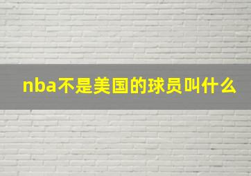 nba不是美国的球员叫什么