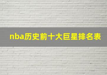 nba历史前十大巨星排名表