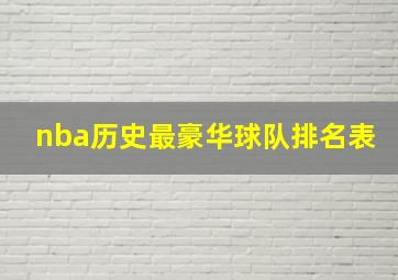 nba历史最豪华球队排名表