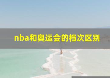 nba和奥运会的档次区别