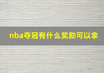 nba夺冠有什么奖励可以拿